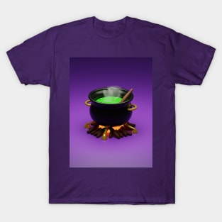 3d rendered cauldron pot perfect for haloween design project T-Shirt